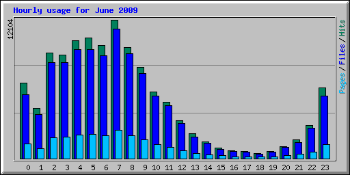 Hourly usage for June 2009