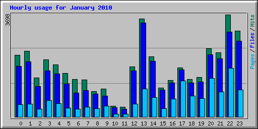 Hourly usage for January 2010