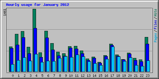 Hourly usage for January 2012