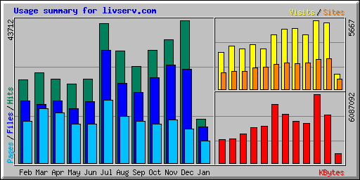 Usage summary for livserv.com